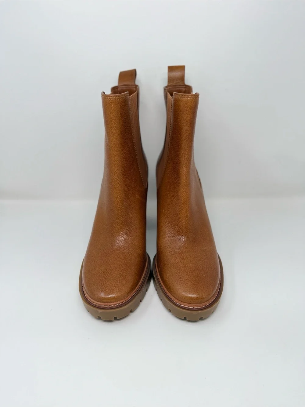 New Tory Burch Carson Lug Sole High Heel Boot Sz 10.5